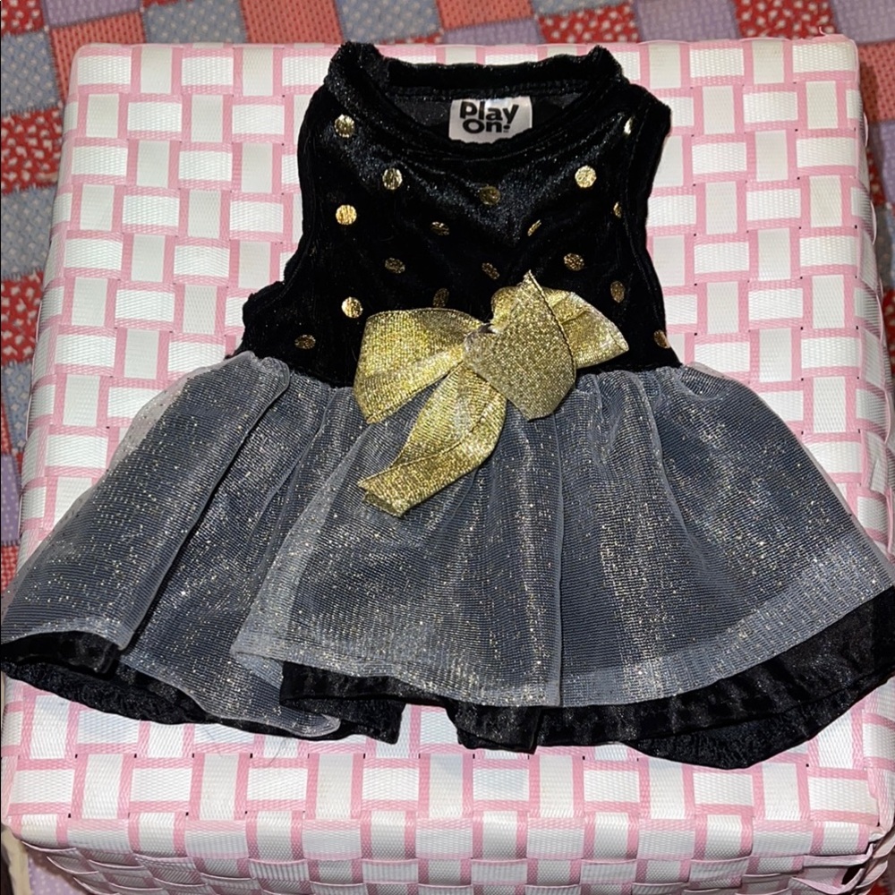❤️🥳💰Black and Gold Dog Dress